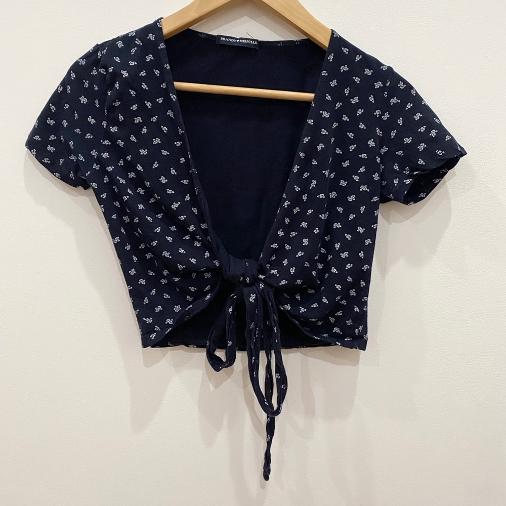 brandy melville floral wrap top